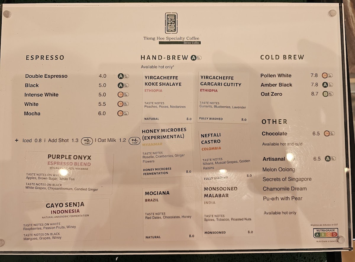 Menu - Tiong Hoe Specialty Coffee photo 2